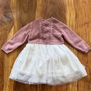 Pink and White Kids Casual Dress